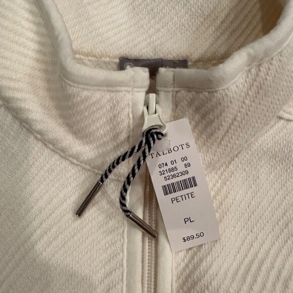 T BY TALBOTS WOMENS TEXTURED WHITE VEST NWT SIZE LARGE PETITE - Picture 5 of 7